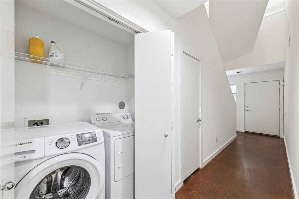 Full washer/dryer on first floor.