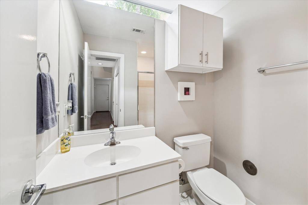 Downstairs bathroom has walk-in shower and great space.