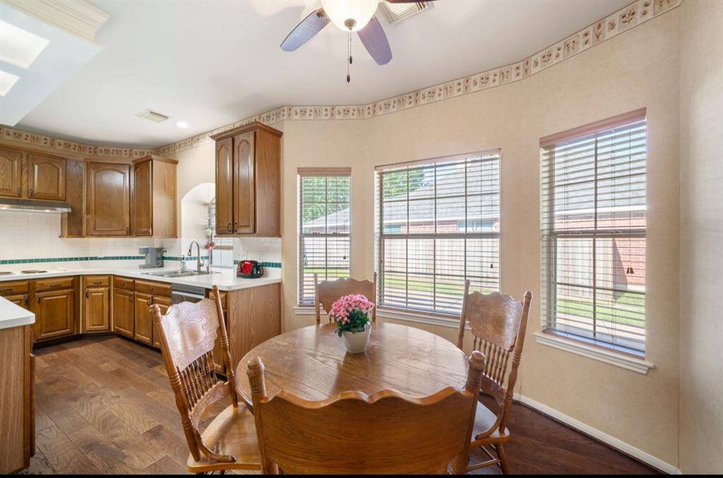 The breakfast nook is convenient and cozy