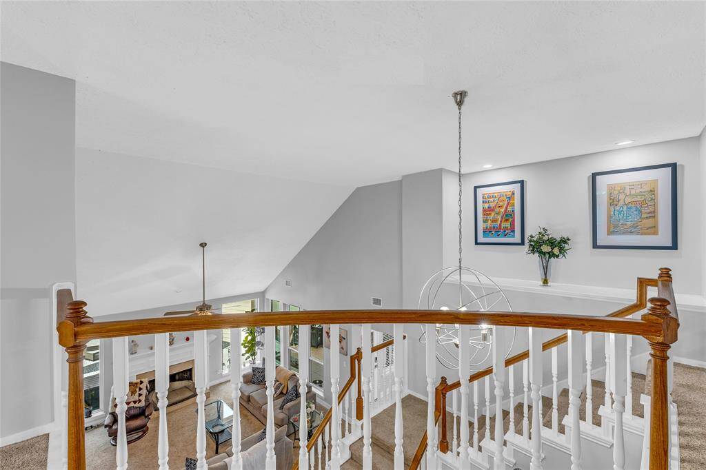 Staircase View Over Looking Family Room