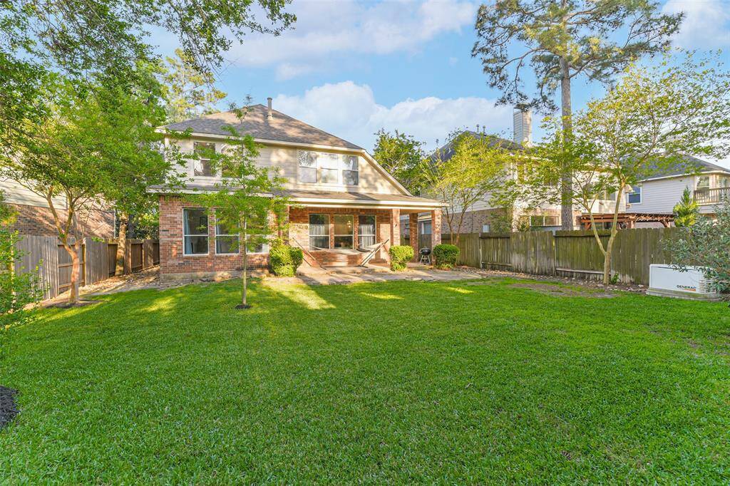 Peaceful, fenced backyard.