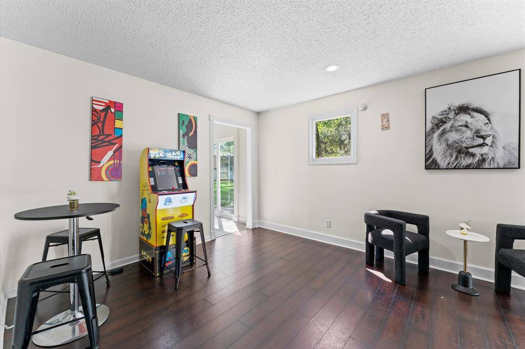 This recreation room is perfect for entertaining pleasure