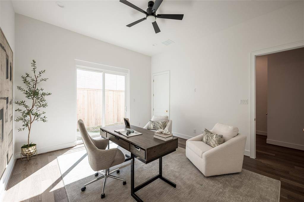 A sleek, modern workspace designed with seamless indoor-outdoor flow.