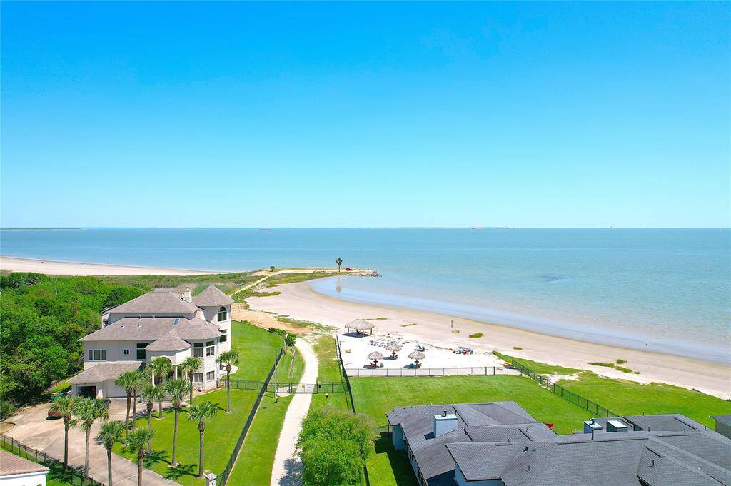 A view of the private beach.