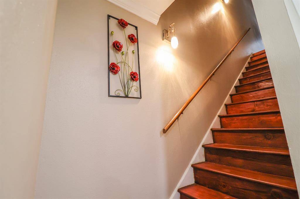 Stairway to second level. Both bedrooms upstairs.