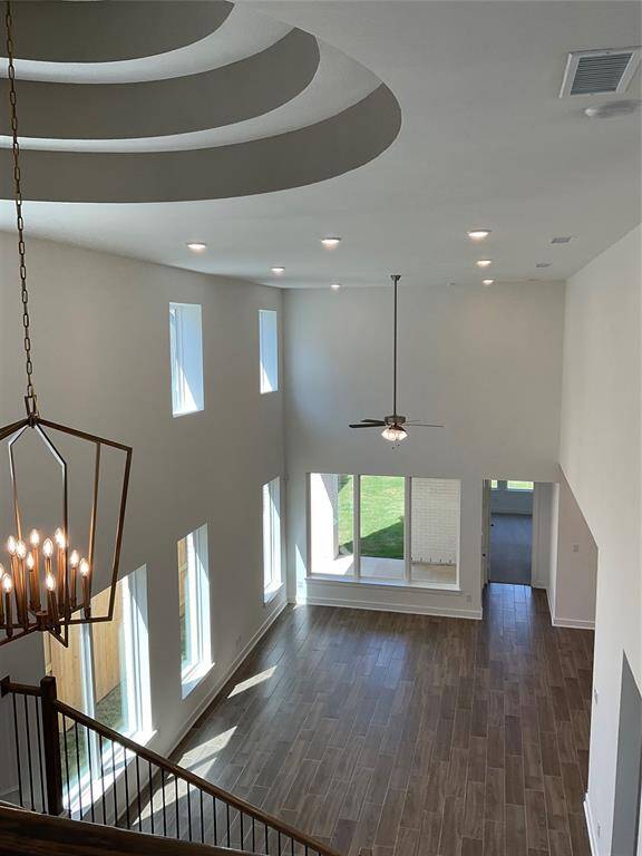 Stunning chandelier with a sleek, modern design.