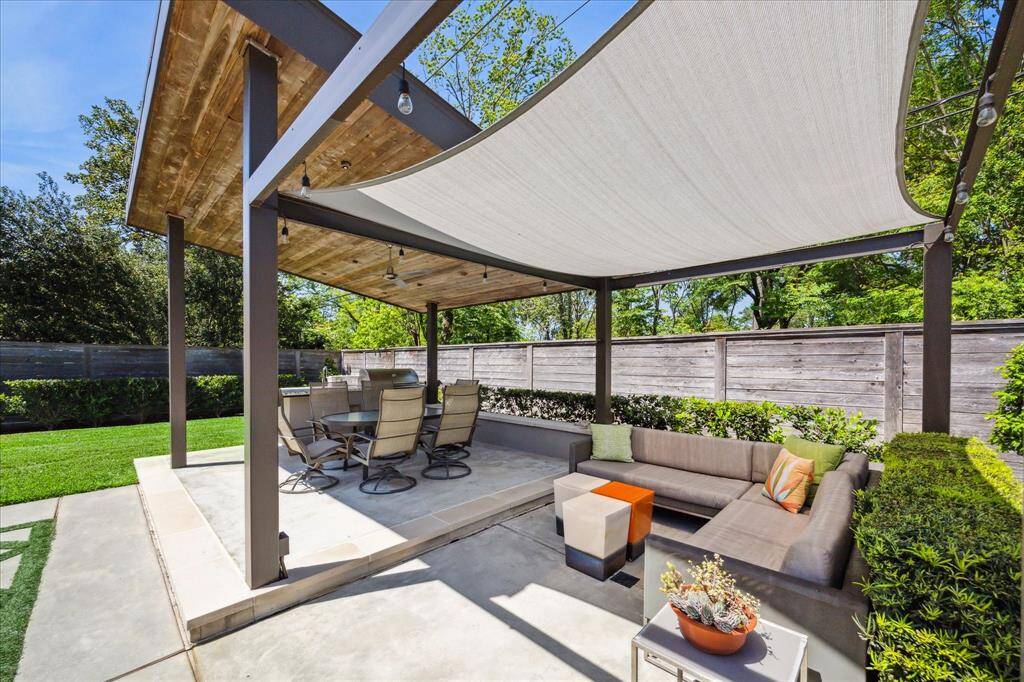 Here is your outdoor kitchen and living space.