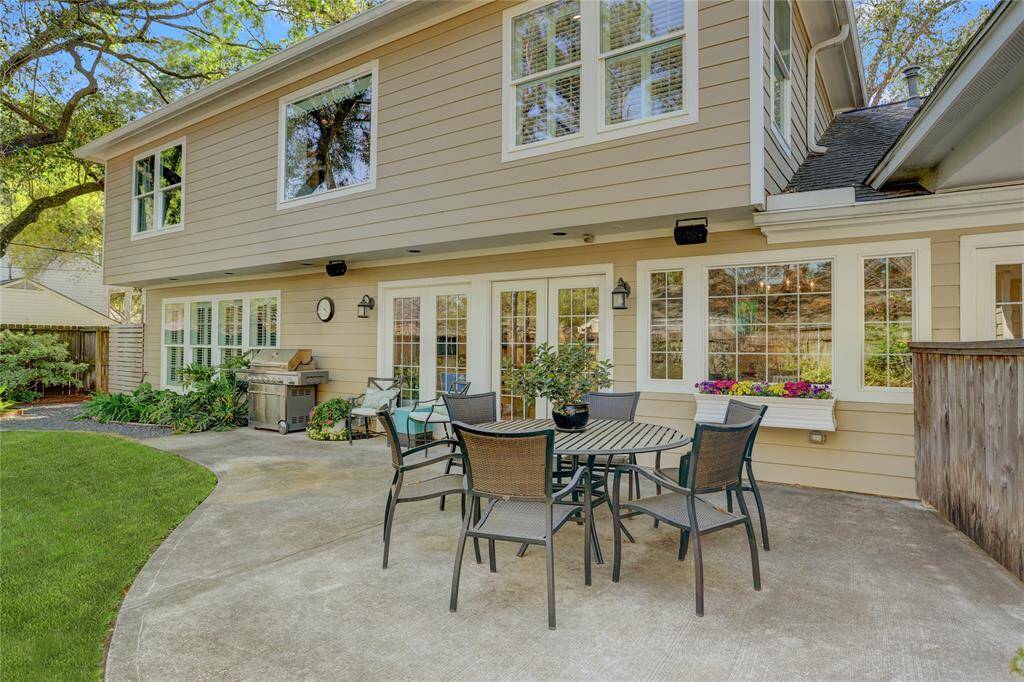 The backyard was made for beauty and entertaining.  Wired for sound, there is plenty of space to dine, play and relax.
