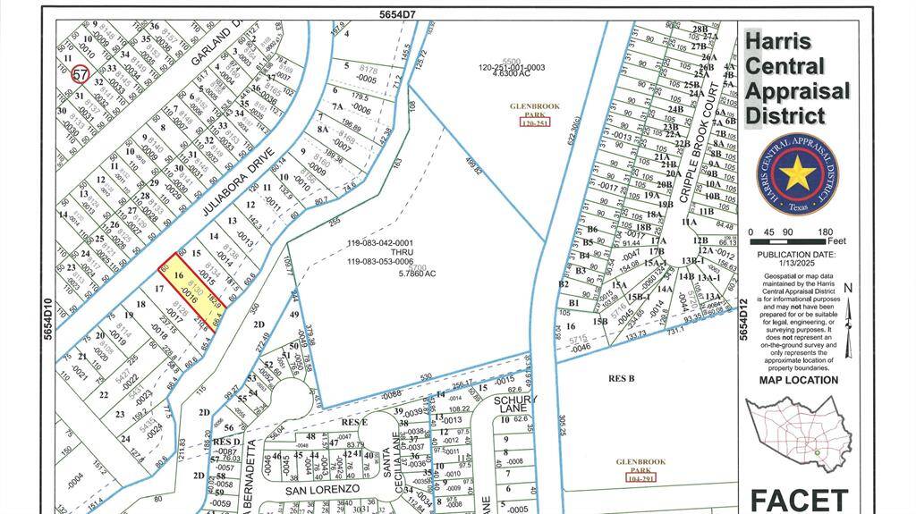 HCAD Plat Map showing property location and size