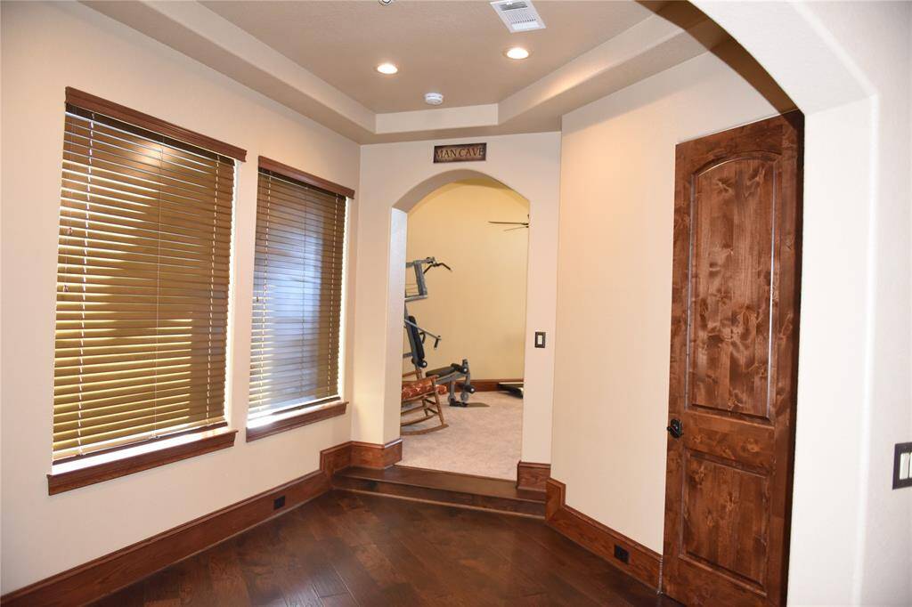 2 levels of seating for your movie night watch parties, Best Buy installed wiring for surround sound system.