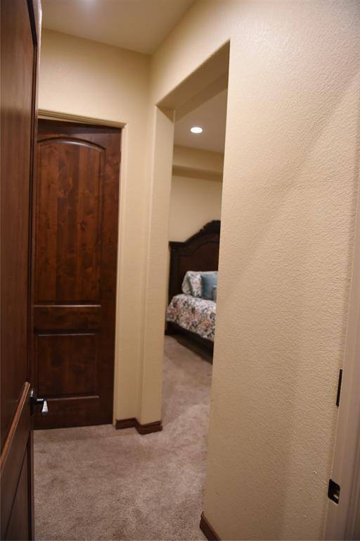 Home office, has Brazilian cherry wood flooring, with Mahogany double doors