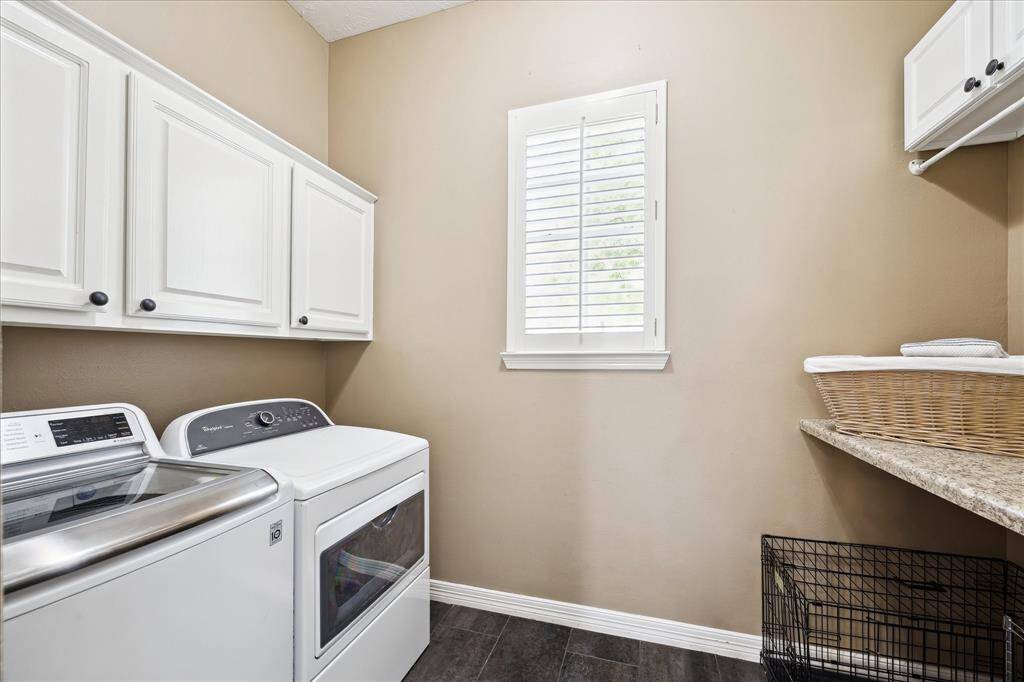 Utility room is on first floor of the home and has plenty of stoarge