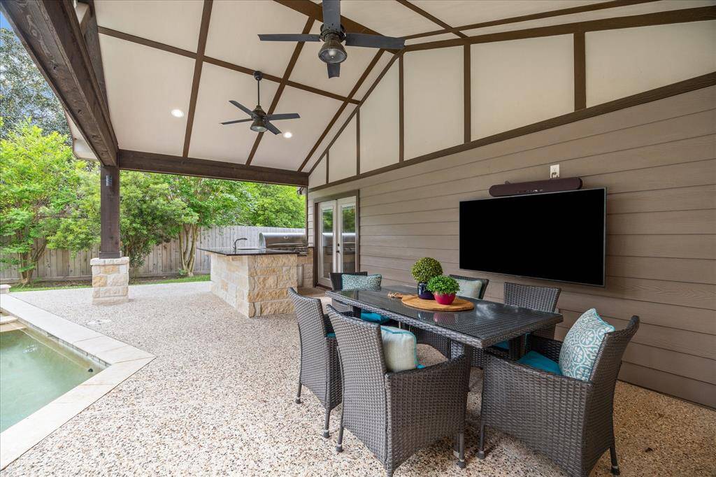 Outdoor covered patio with built-in kitchen (built 2018)