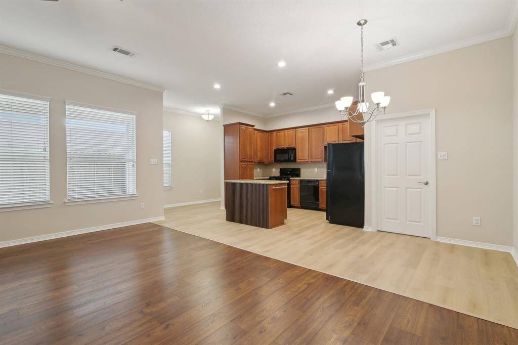 Open concept kitchen/living area