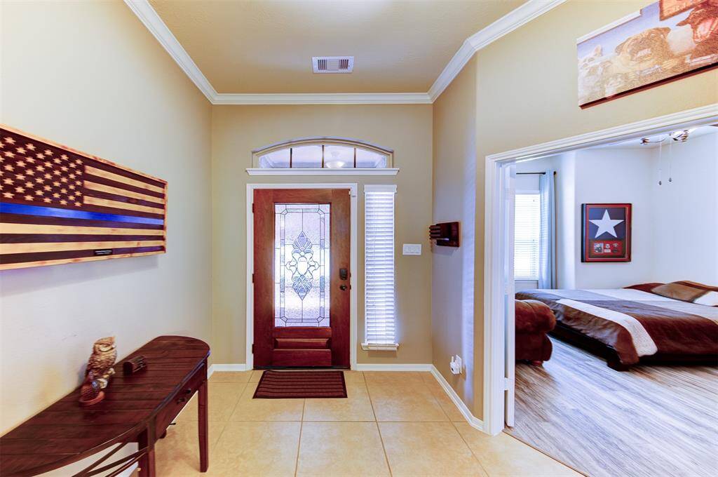 Mahogany leaded glass front door - study is to your left as you enter the home