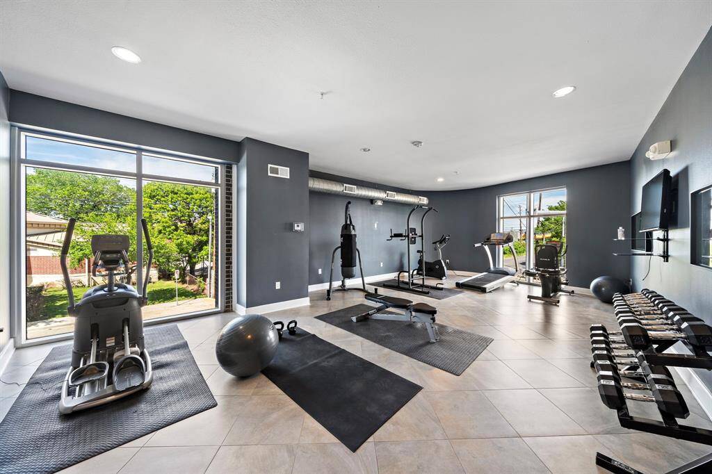 State-of-the-art fitness center equipped for your workout needs—stay active without leaving home!