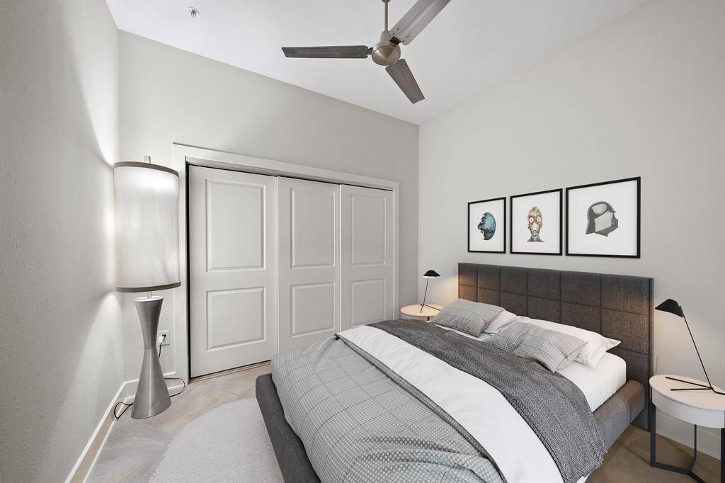 Serene and stylish! This beautiful bedroom offers a cozy retreat with plenty of space to relax and unwind. (Digitally staged)