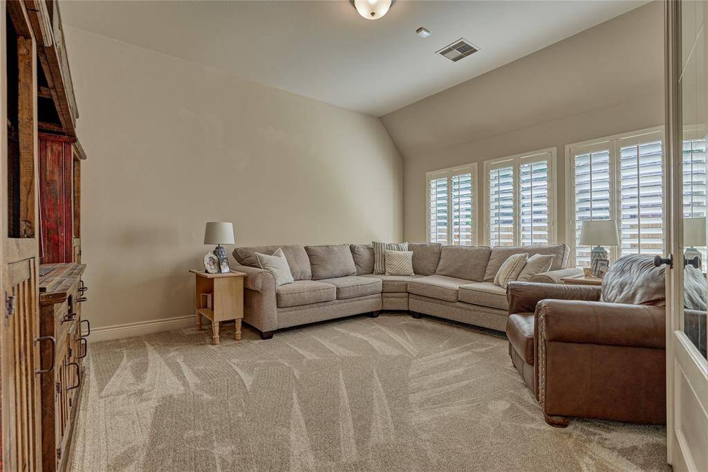 This flex room can be used as a second office, playroom, or game room.