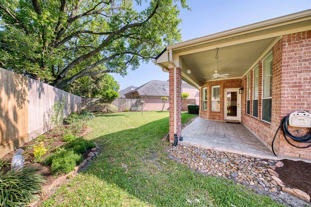 Great views of the entire yard from this patio.