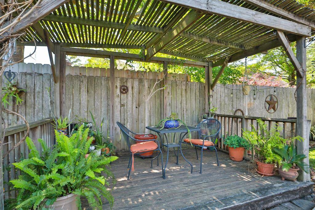 Here's a little covered shade spot.