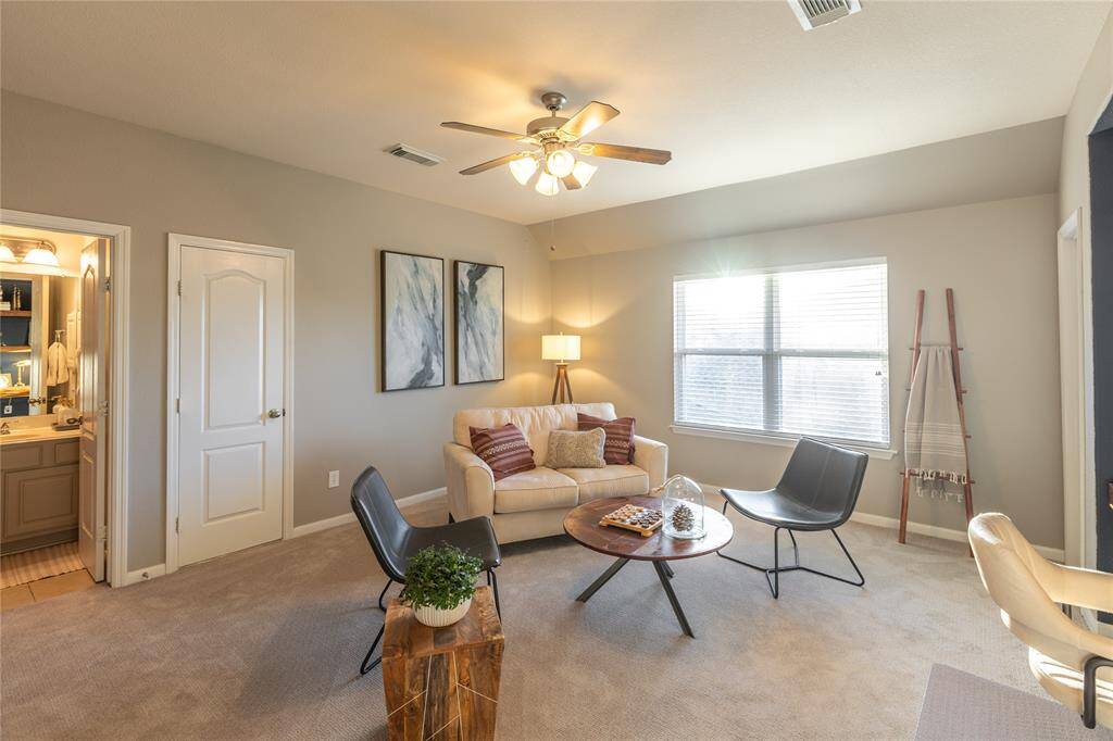 View of bathroom located off of Gameroom/secondary living area on second floor. Also there are TWO walk in attic spaces