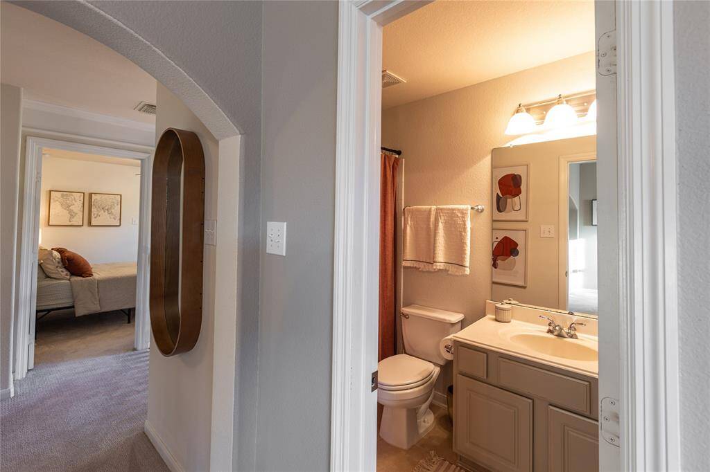 One of two full baths located upstairs