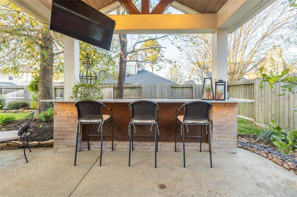 Bar area in backyard space