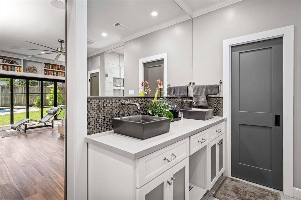 Newly renovated primary bathroom - a spa-like retreat. Two walk-in closets.