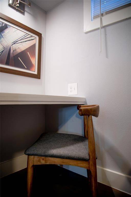 Built in desk in room