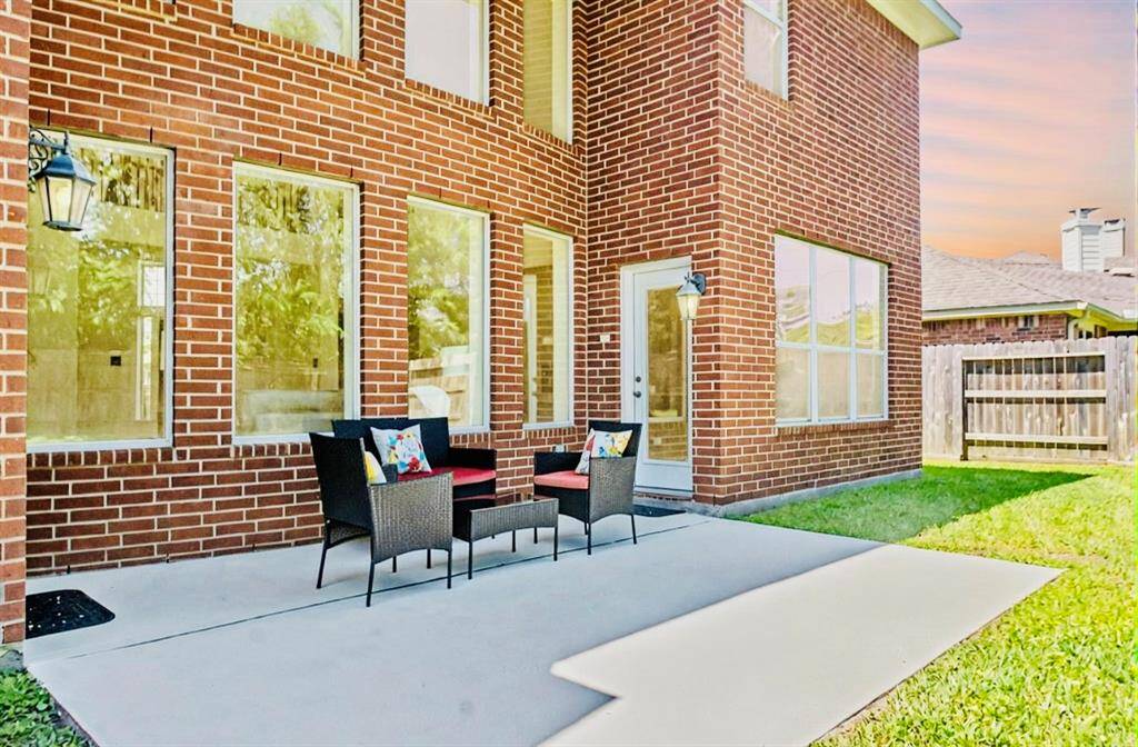 The patio concrete just had a refresh with paint and is ready for your parties and gatherings! It is perfect for entertaining and has shade in the afternoon!