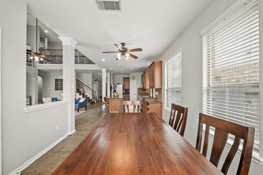 The breakfast area is perfect for your morning coffee, and is open to both the kitchen and the living room.