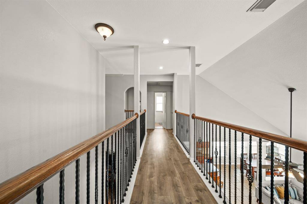 Take a look at your floor plan downstairs from the second floor.