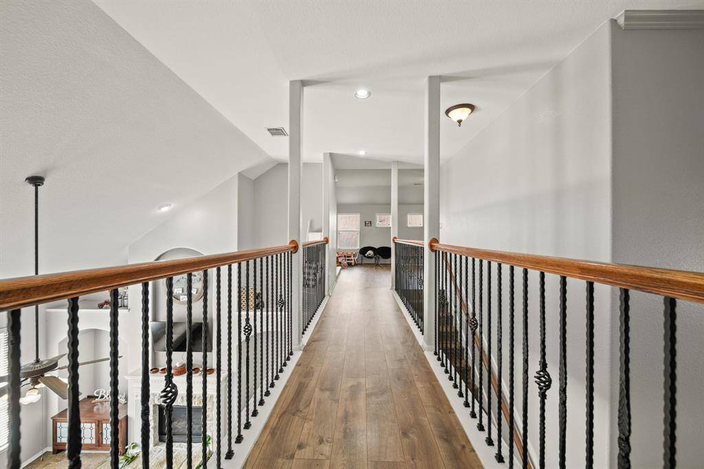 Take a look at your floor plan downstairs from the second floor.