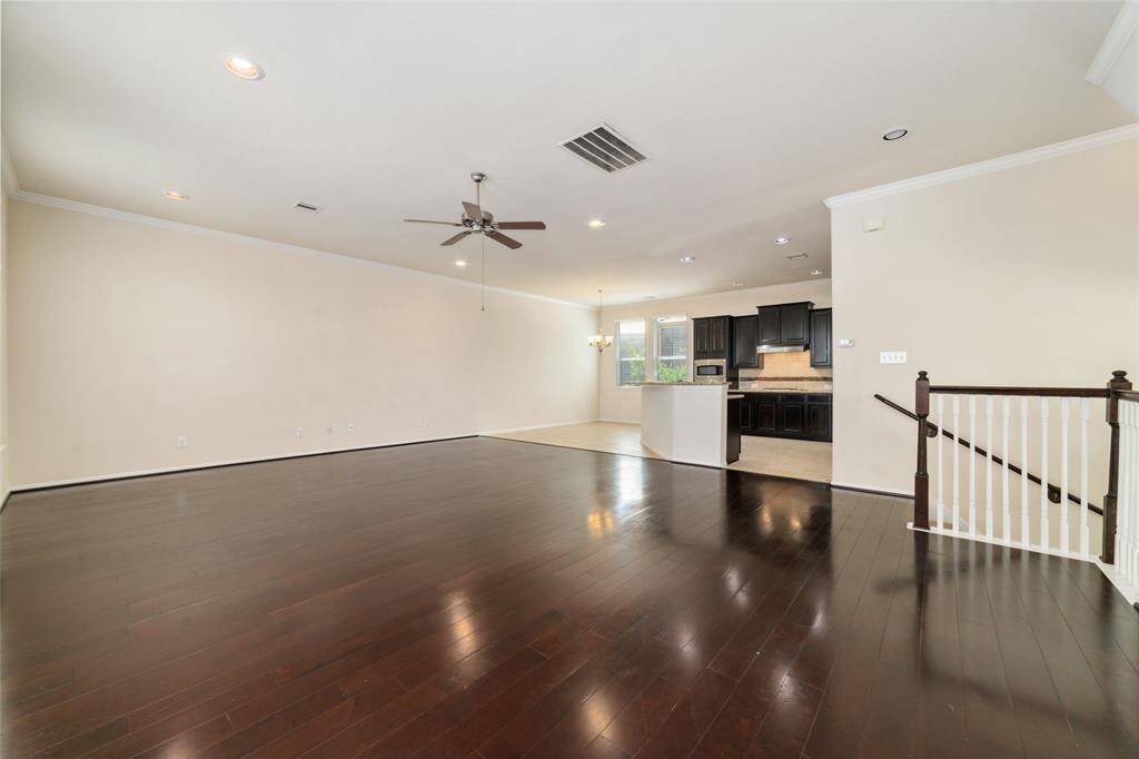 Living area is open to the kitchen and breakfast room. The second floor is perfect for entertaining.