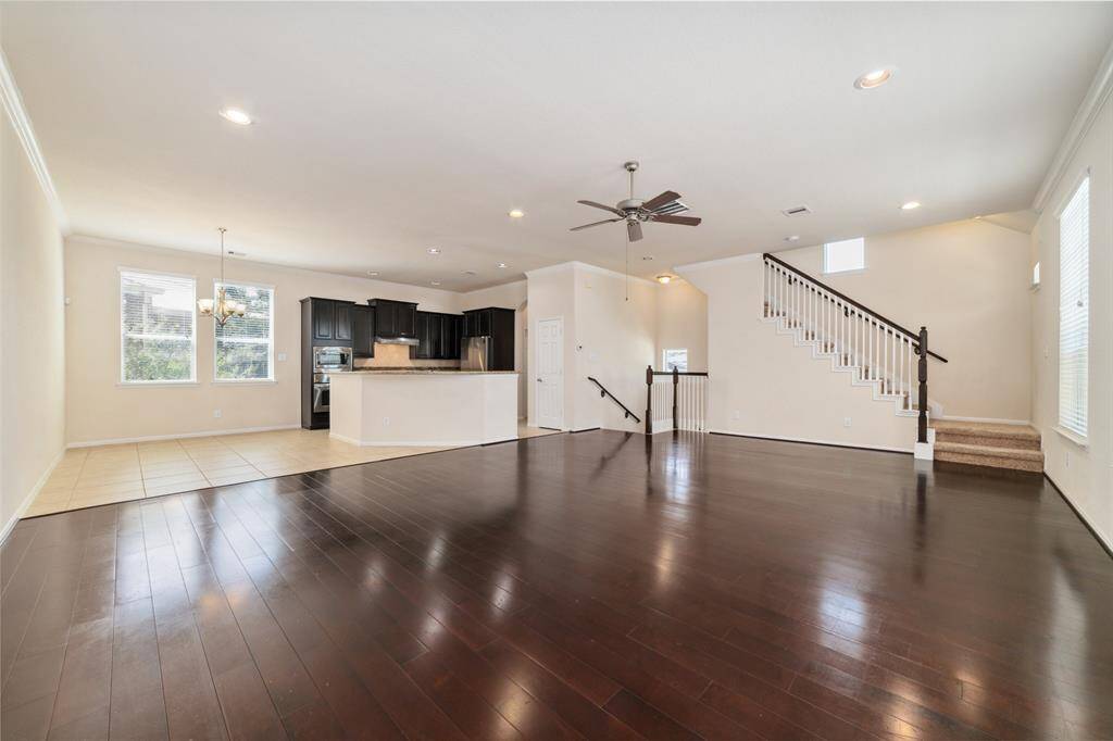 Living area is open to the kitchen and breakfast room. The second floor is perfect for entertaining.