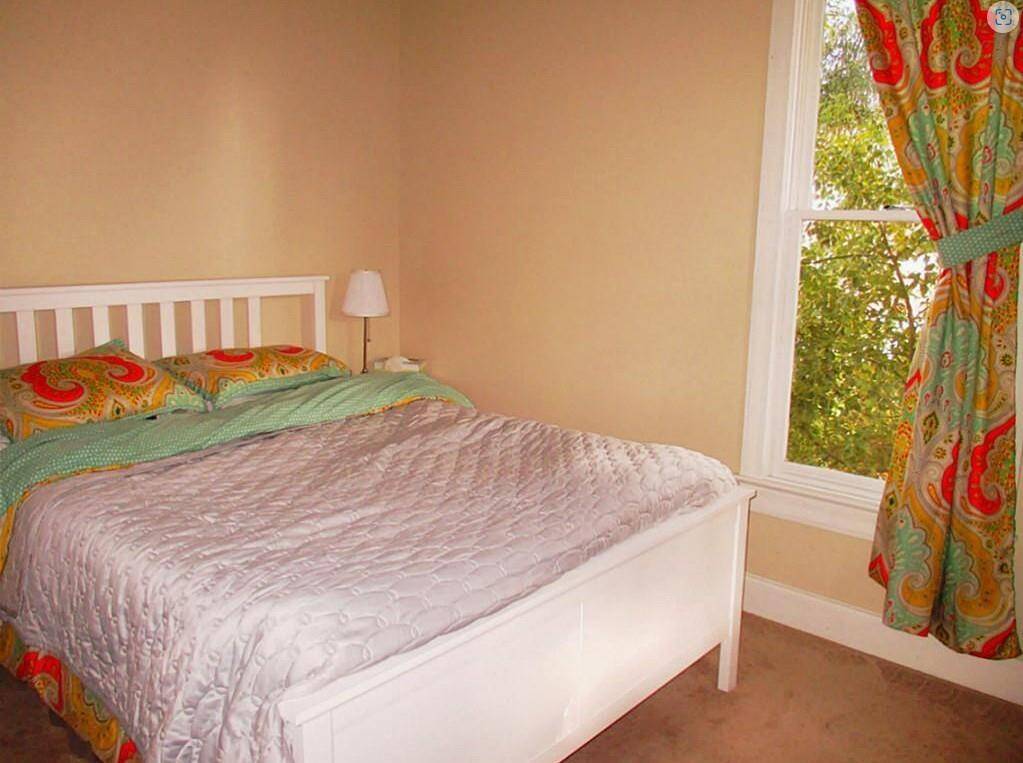 Garage apartment bedroom.