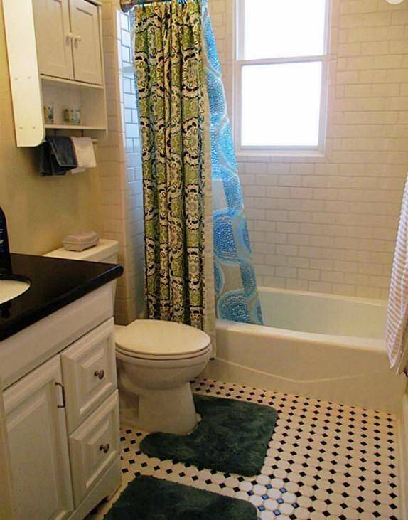 Garage apartment bathroom.