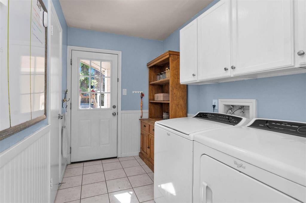 Utility area between kitchen and back yard