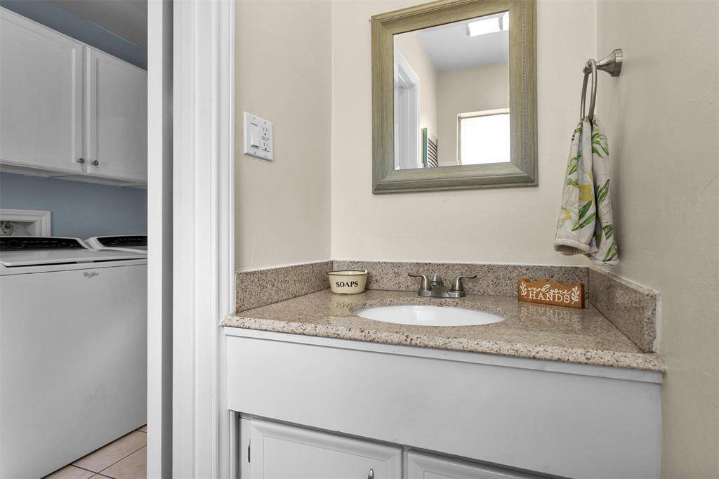 Guest powder room off the utility room