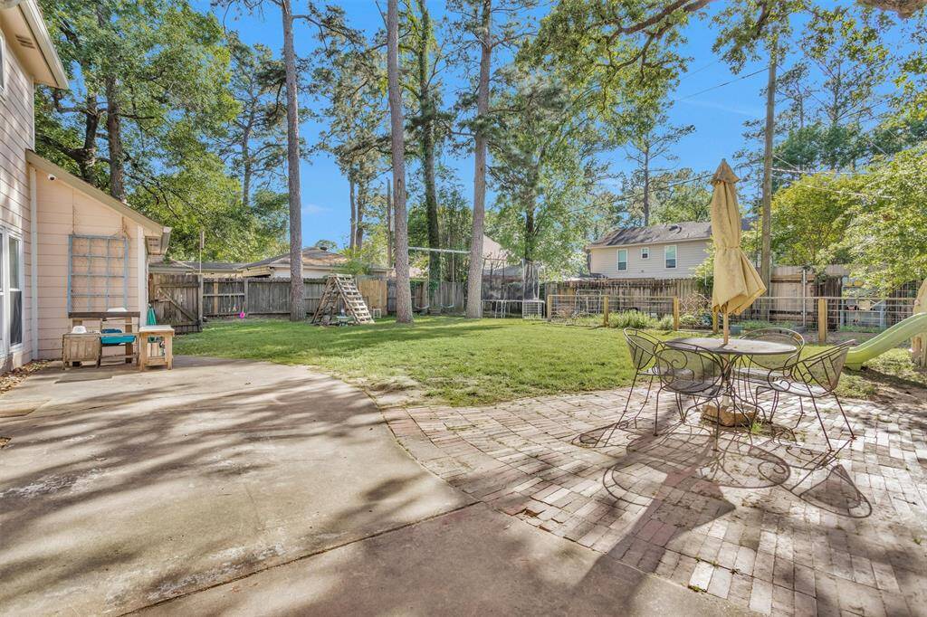 Back patios - concrete and brick