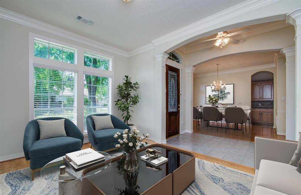 Virtually staged living room