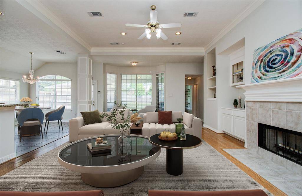 Virtually staged family room
