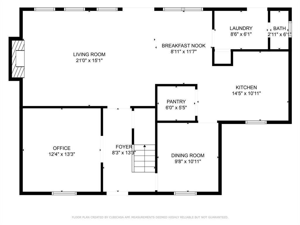 An approximate floorplan sketch of the first floor.