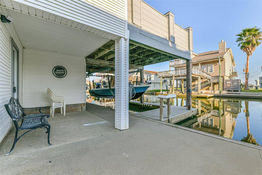 Ground-level covered patio.