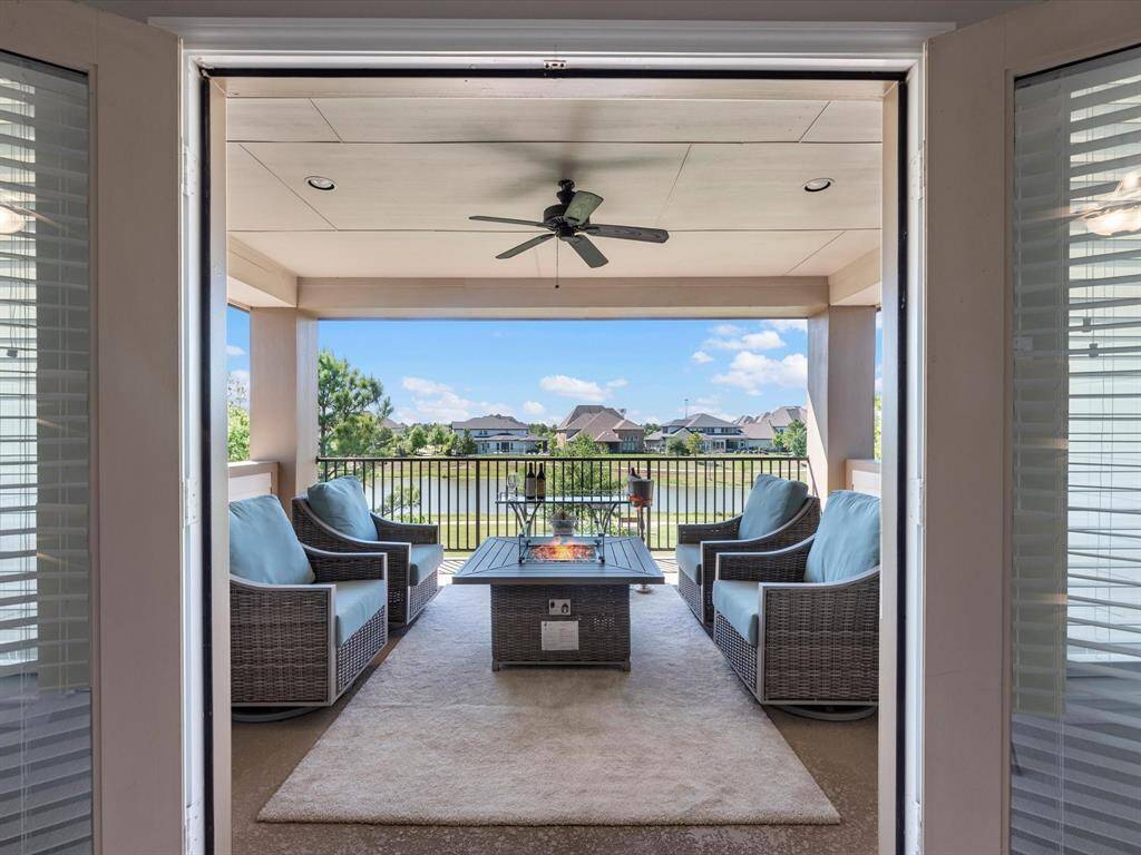 Beautiful view from the balcony overlooks the lake!