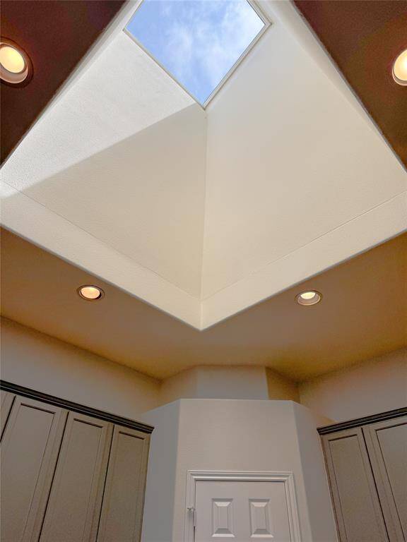 skylight bathes kitchen in natural light