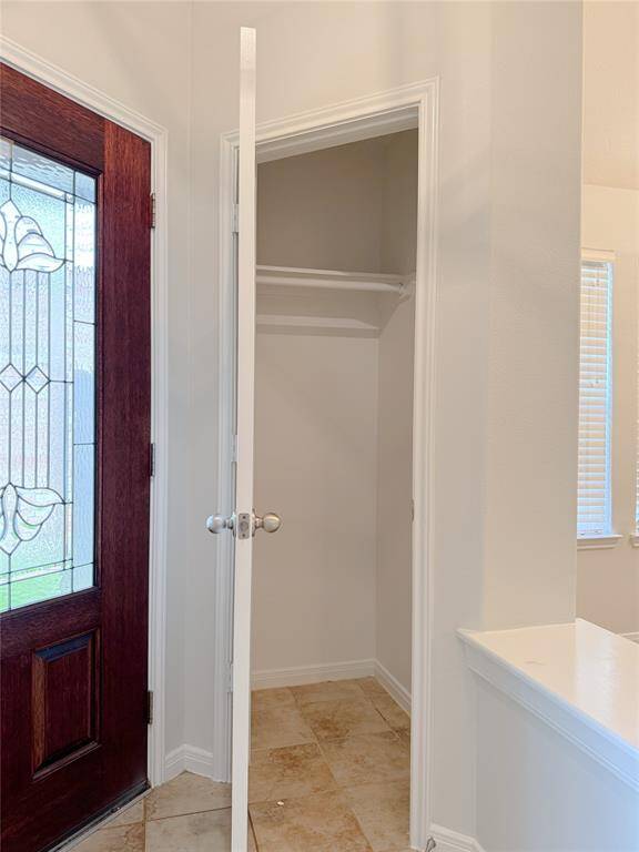 front entry with coat closet