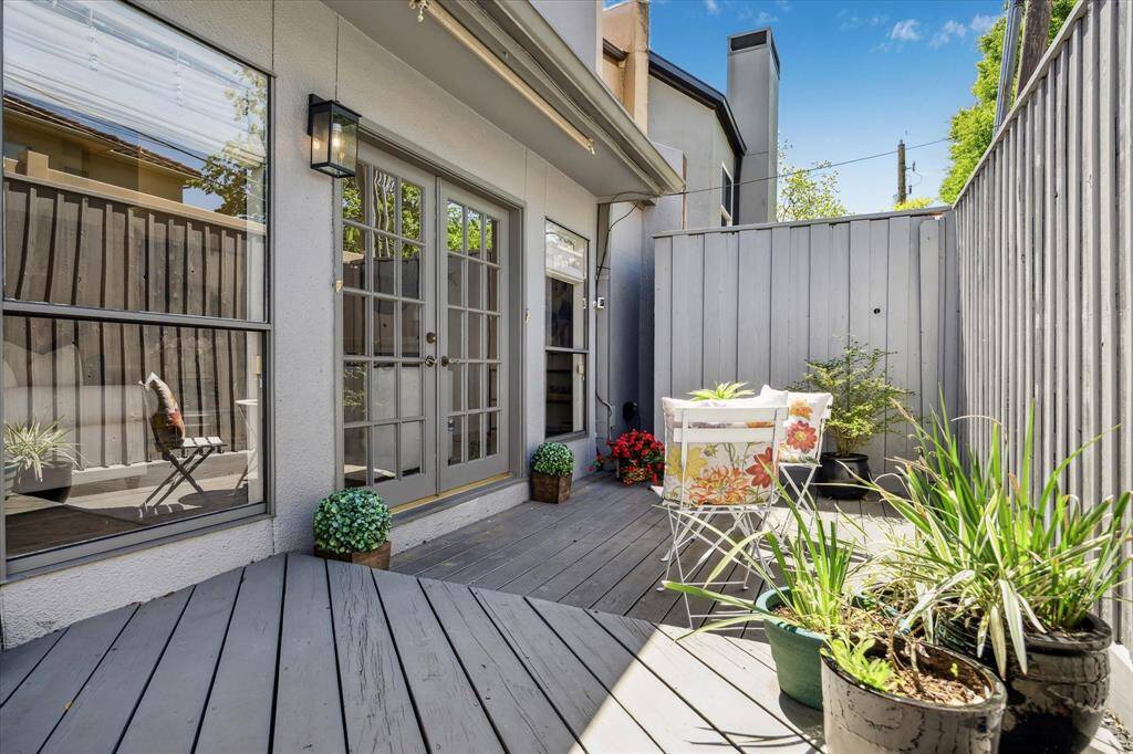 BACKYARD PATIO.   How charming is this backyard space.   Imagine string lights, planters, your own herb garden.   Nice and private.