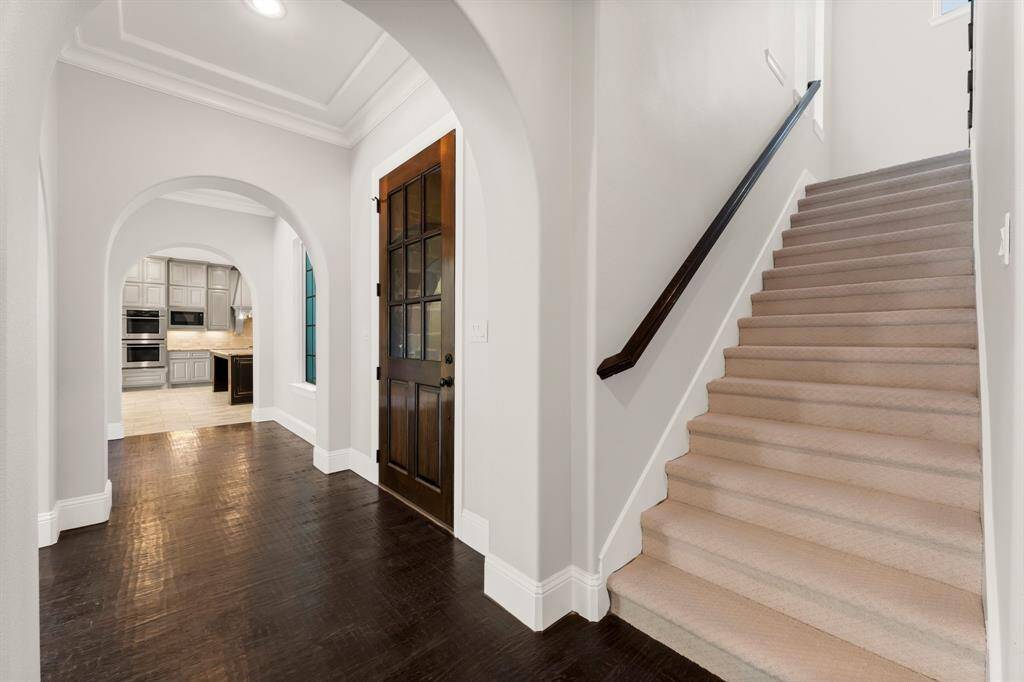 Newly updated flooring on the staircase.