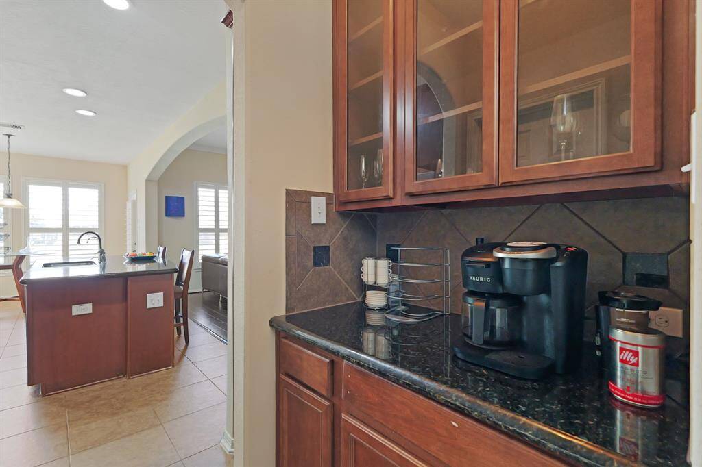 This butler pantry is the perfect place to prepare your morning coffee.